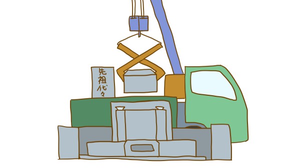 墓じまいー解体工事のイラスト