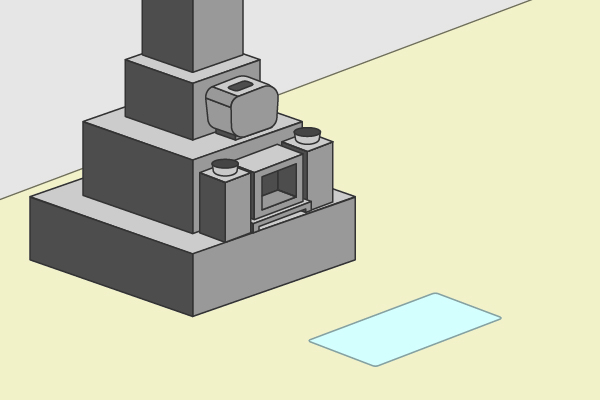 納骨の方法（関西型1）-1のイラスト