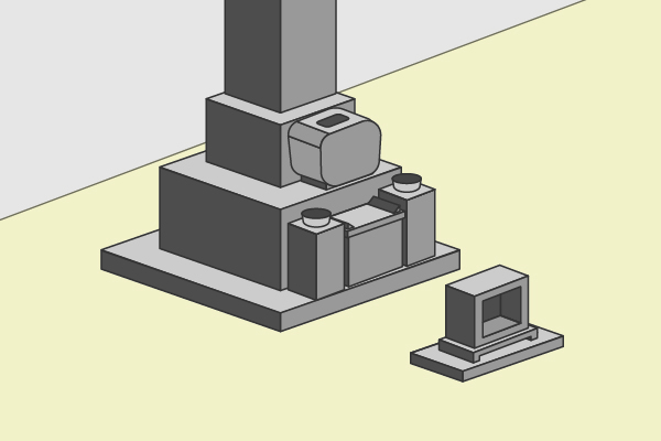 納骨の方法（関西型2）-1のイラスト